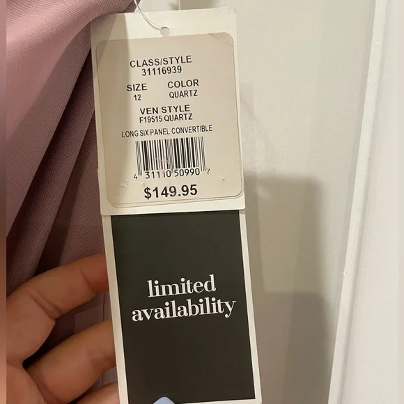 NWT David’s bridal bridesmaid six panel convertible gown. color: quartz - Picture 2 of 5